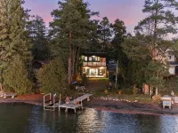 Luxury Waterfront Retreat with Sauna, EV Charger, Pizza Oven & Lake Views