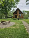 Evergreen Lodge,Waterfront Log Cabin,Wolf River,Partridge Lake,Fremont,Wisconsin