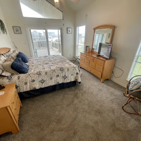 Beach viewing from deck, living, dining, kitchen, in your king size Nectar bed.