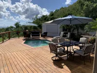Spacious house with an amazing view of the ocean on a private deck.