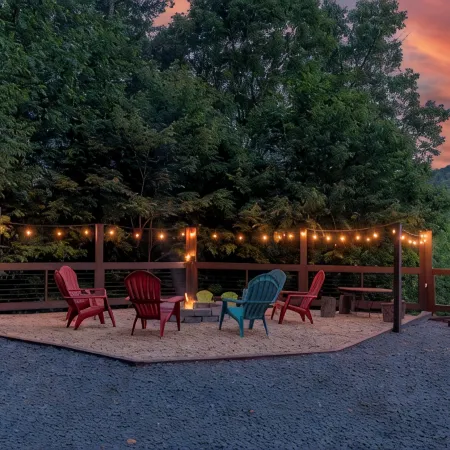 Spectacular view, hot tub, 2 fire pits, game room, dog-friendly!