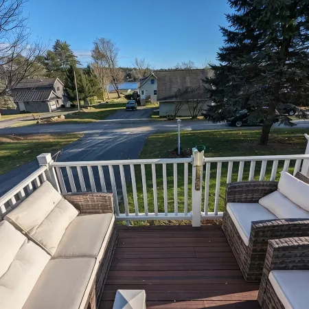 Cozy lake view home, centrally located with lake access and private dock!