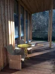 beautiful wooden house with exclusive furnishings and panoramic windows on Schwielowsee - balcony