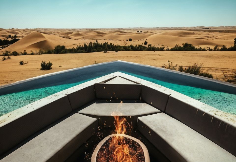 텔랄 리조트의 전통적인 풀사이드 바 전경