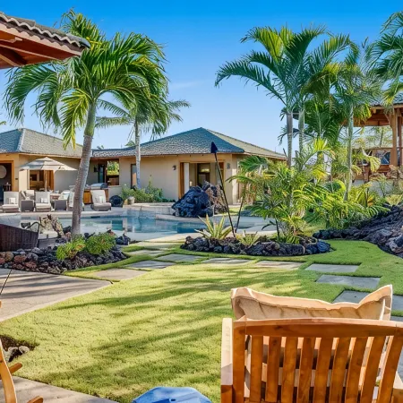 Luxury Hawaiian Retreat with Beach Club, Pool, Spa, Gazebo, Golf Cart & E-Bikes