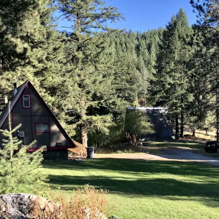 Vintage A-frame Cabin with Private River and Scenic Views