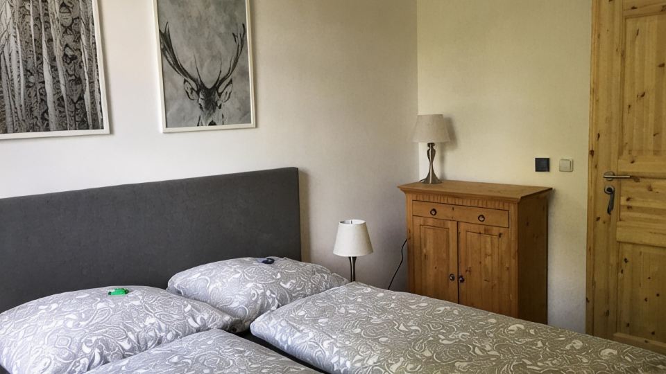 Family apartment with a large balcony overlooking the garden