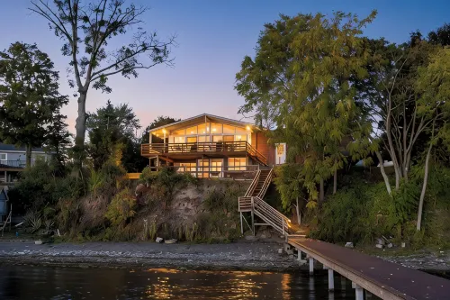 Spacious Lakefront Escape w/ Beach, Stocked Kitchen, Near Wineries & Views!