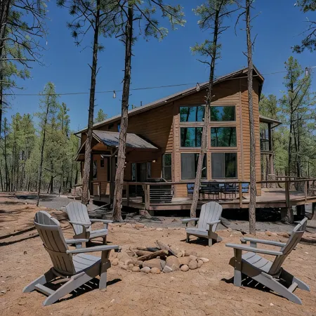 OASIS IN THE FOREST ON 1.25 ACRE BACKING TO NATIONAL FOREST WITH AC-PETS WELCOME