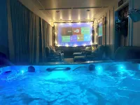 New Cabin ~Hot Tub in Theater~1 Quiet Acre ~Hiking ~Fire Pit ~King Suites - 4-Star