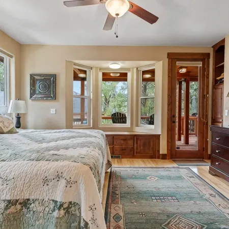 Luxury home on the golf course with spacious deck overlooking the mountains