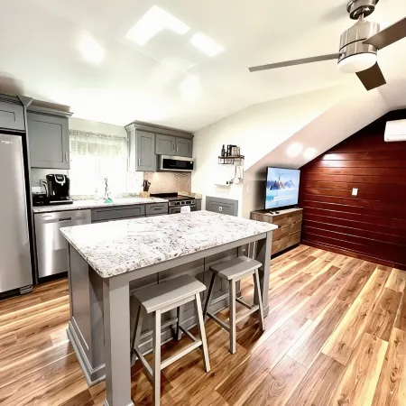 Modern Open Floor Plan Guest Apt with King