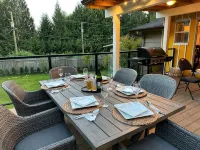 Fun cottage with hot tub, pool table, game room, and a huge deck.