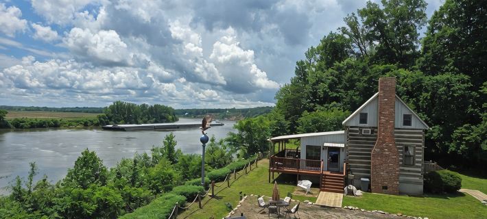 Peaceful Log Cabin on Tennessee River! Pet Friendly, Close to Historical Sites. Hotels in Hardin County