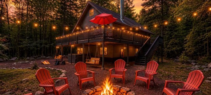Chalet Lake Harmony Hot Tub Fireplace Pool Table Private Beach Walkable to Lake Hotels in Carbon County