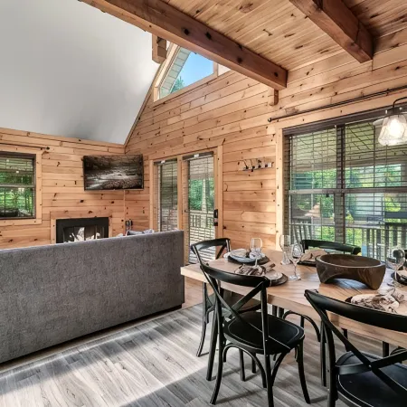 Secluded, renovated, cabin with gorgeous mountain views, firepit, hot tub