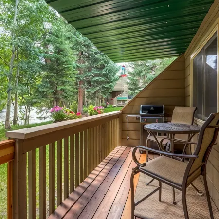 Cozy Creekside Condo (ground level, end unit)
