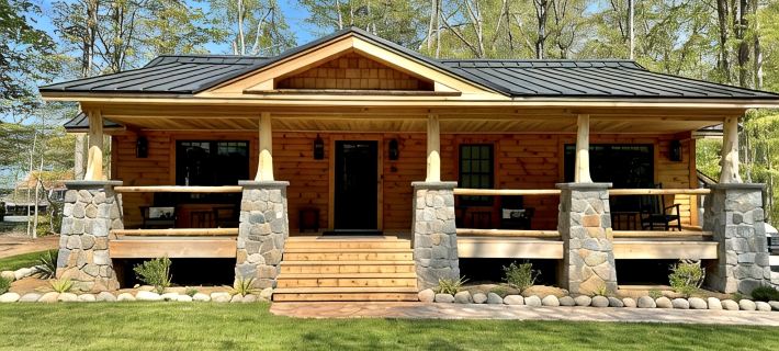 NEW ADIRONDACK LUXURY CABIN WITH YEAR-ROUND HEATED PLUNGE POOL Отели в г. Уэбб