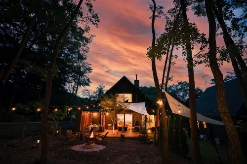 [TV] Luxury adult secret base villa 120 ㎡ Sauna, stone bath, bonfire, BBQ [Mori building] - Boutique
