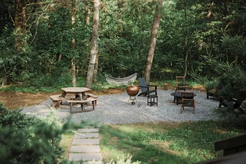 Cozy A-Frame Cottage, Peaceful Location, Hot Tub, Fire Pit, King Bed, Near Dells