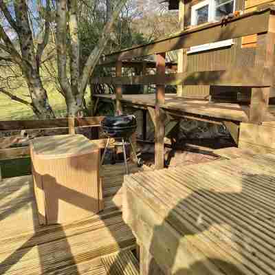 Rowan Tree Lodge with Hot Tub, a beautiful Woodland Retreat in Shropshire Hotel Exterior