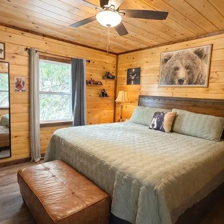 Charming Bear: Secluded Mountain Cabin w/ Firepit, Views, 2 Living Areas & Pets!