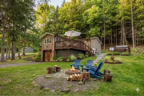 Free 50 Amp EV Charger Modern New, HotTub, A/C, Webber Grill, 2 Decks, FirePit - balcony