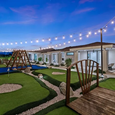 Private Oasis: 45 ft Pool, Spa, New Pickleball Ct, 9-Hole Golf, Grass Volleyball