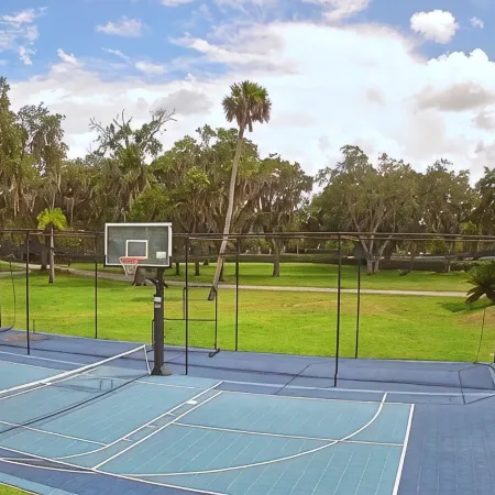 2-bedrooms 2-baths with PICKLE BALL, TENNIS, BATTING CAGE, BASKETBALL, & POOL.