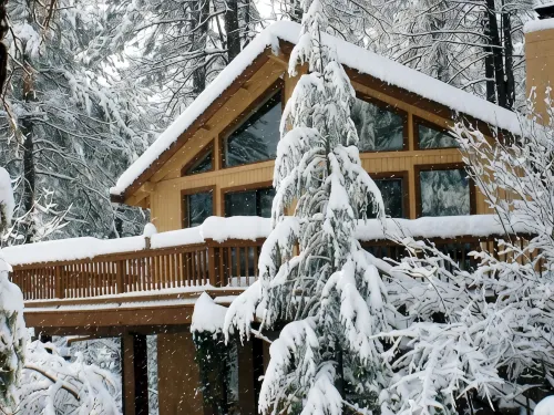 Privacy! One  & 1/2 acre with wrap around deck. Backs the National Forest. - Alppimaja