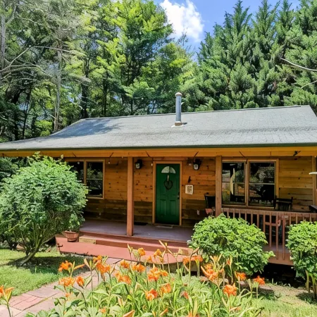 Creek-side cottage in secluded mountain setting, centrally located, easy access.