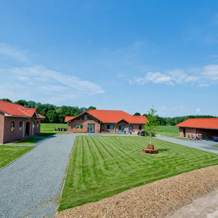 Idyllically situated villa in country house style with sauna Ideal for groups & families