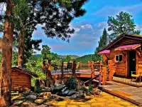 Fawn Haven Cabin Bailey Colorado Huge Deck with View and 1 Acre Fenced Dog Run - Family