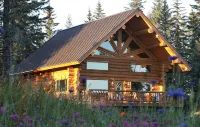 Unique Alaskan log home in trees & wild flowers on 14-acre private homestead.