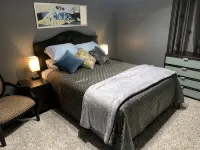 Suite with ocean view patio, three blocks to pier.
