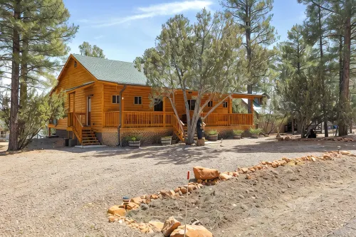 Charming 2-bedroom Cabin with WiFi, Wood Stove and AC in serene Heber-Overgaard!