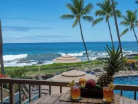 Sunset in Paradise Oceanfront 1Br/1BA Condo at Kona Reef Fast WiFi & Dual AC