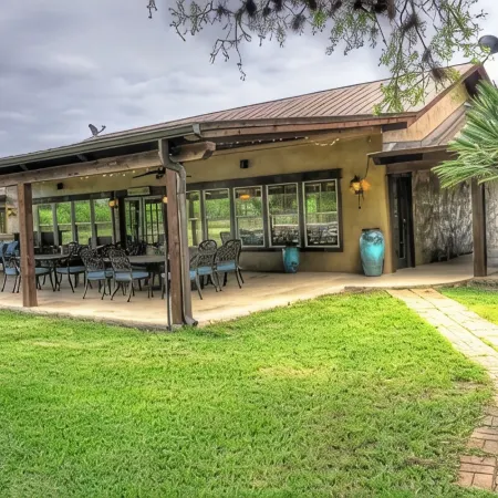 6-bedroom Lodge on 12 acres in Concan, Texas.  Swimming pool & hot tub.