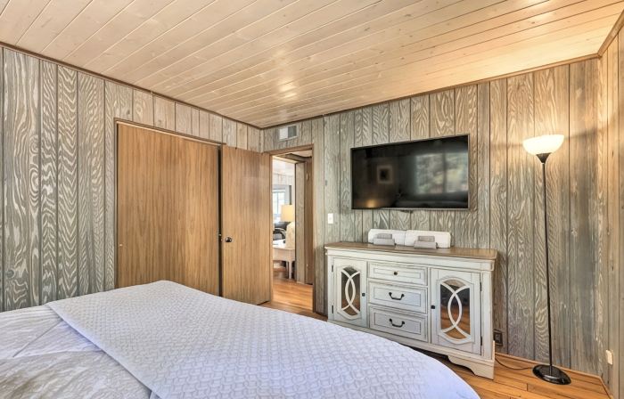 Spring Season Our Cabin Home Backing Preserve with Deck, Grill and Gas Fire Pit