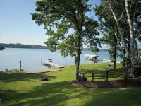 Big Pine Lakefront Retreat with Private Beach, Dock, Fire Pit & Sunset Views - 4-Star