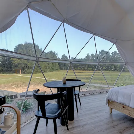 Luxury Glamping Dome “Sol” in countryside with hot/tub near Hot Springs