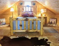 Iconic Log Cabin At The Yellowstone River Ranch