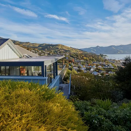 Akaroa Holiday Home. Spacious, sunny, harbour views and close to town. Sleeps 8