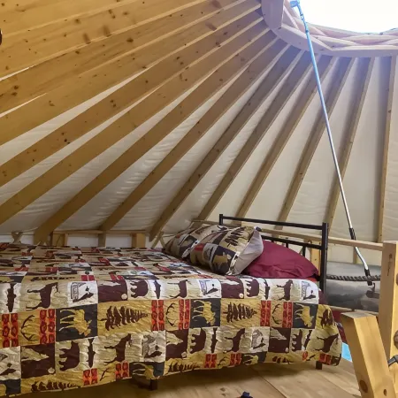 Magical Riverside Yurt, hot tub & the BRPW, pet friendly near Floyd, Va Hotels in Laurel Fork