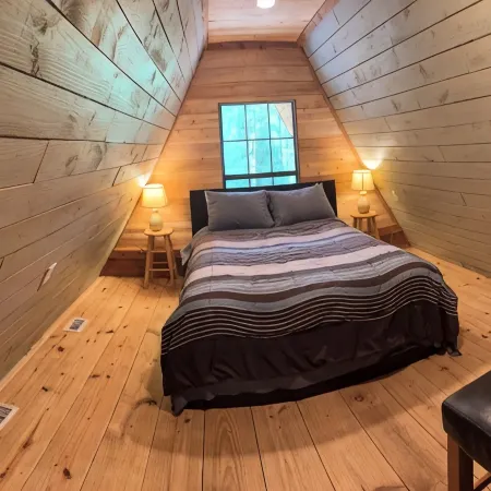 Coyote Creek A-Frame Cabin with Firepit, Nature Trail, Games, Outside Activities