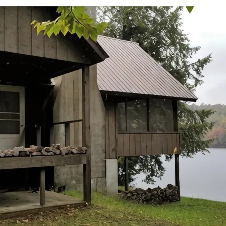 Beautiful house on the lake with a boat launch.