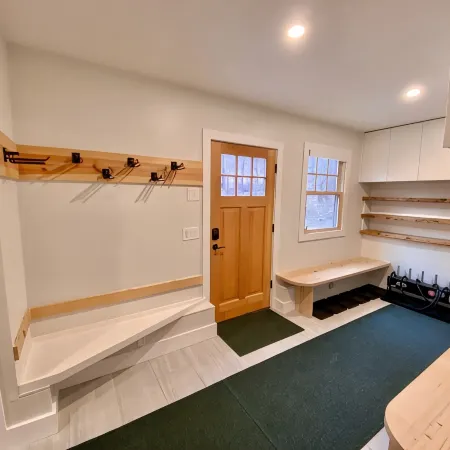 Lakefront cabin with dock, hot tub, fire pit!!