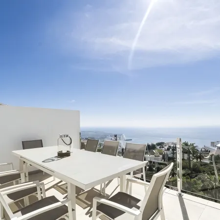 Modern villa with heated swimming pool and breathtaking view