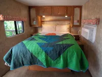 Glamping RV Overlooking Conesus Lake Finger Lakes Region Fire Pit A/C and Pool Hotels in Conesus
