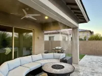 4 bed 3.5 bath modern ranch home with private pool/spa and golf course view